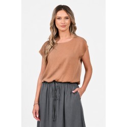 Bluza Dama, Eranthe, Kimono, de in, decolteu rotund, maneca kimono, elastic in talie V411