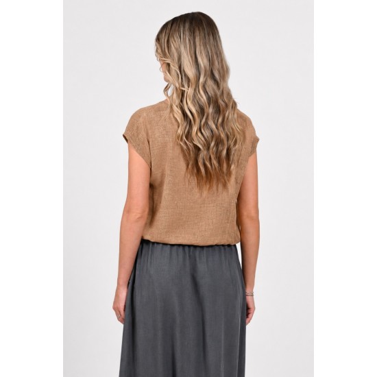 Bluza Dama, Eranthe, Kimono, de in, decolteu rotund, maneca kimono, elastic in talie V411
