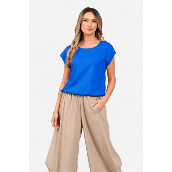 Bluza Dama, Eranthe, Kimono, de in, decolteu rotund, maneca kimono, elastic in talie V413