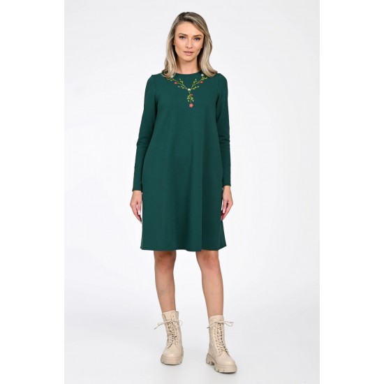 Rochie Dama, Eranthe, A-Line, cu Pictura Realizata Manual V363A