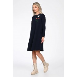 Rochie Dama, Eranthe, A-Line, cu Pictura Realizata Manual V364A