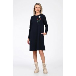 Rochie Dama, Eranthe, A-Line, cu Pictura Realizata Manual V364A