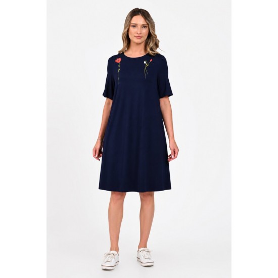 Rochie Dama, Eranthe, A-Line, cu Pictura Realizata Manual V396