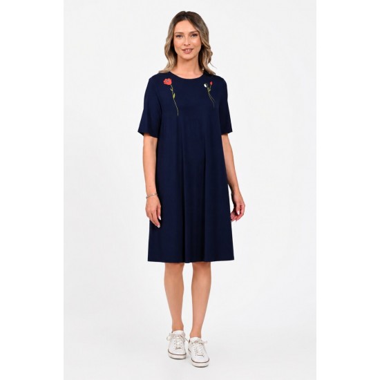 Rochie Dama, Eranthe, A-Line, cu Pictura Realizata Manual V396