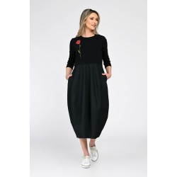 Rochie Dama, Eranthe, Baloon, tip Lalea, cu Pictura Realizata Manual V366