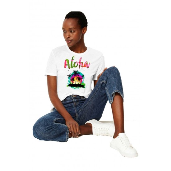 Tricou dama alb -  Aloha Exotic