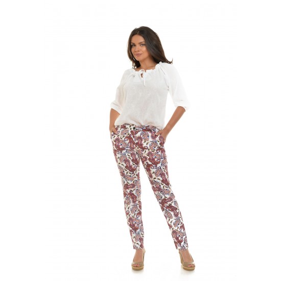 Pantaloni drepti paisley - floral 