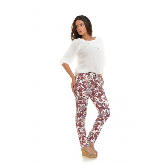 Pantaloni drepti paisley - floral 