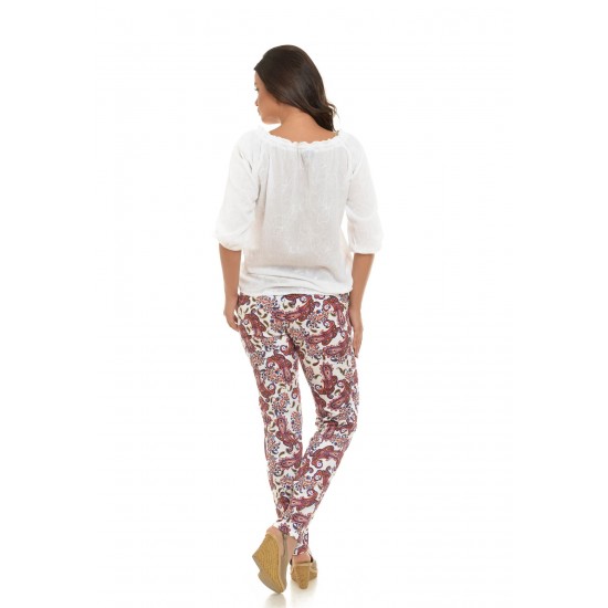 Pantaloni drepti paisley - floral 