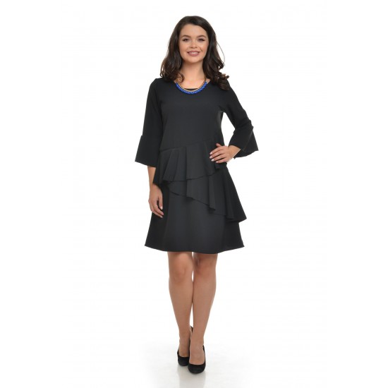 Rochie Dama Neagra cu volane Rochie Dama Neagra cu volane