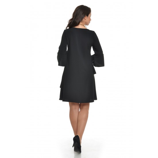 Rochie Dama Neagra cu volane Rochie Dama Neagra cu volane