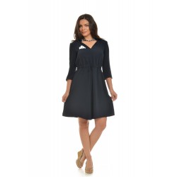 Rochie bleumarin cu model camasa Office