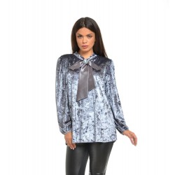 Bluza Dama catifea & funda satin Gri