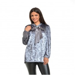 Bluza Dama catifea & funda satin Gri