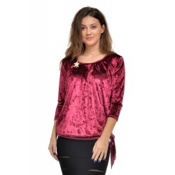 Bluza Dama catifea & funda satin Bordo