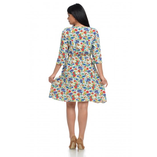 Rochie Dama cu Imprimeu Floral Multicolor