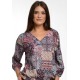 Bluza Dama Muticolora cu imprimeu si decolteu V Bluza Dama Muticolora cu imprimeu si decolteu V