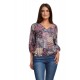 Bluza Dama Muticolora cu imprimeu si decolteu V Bluza Dama Muticolora cu imprimeu si decolteu V