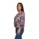 Bluza Dama Muticolora cu imprimeu si decolteu V Bluza Dama Muticolora cu imprimeu si decolteu V
