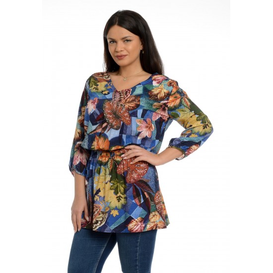 Tunica dama Multicolor cu Flori Tunica dama Multicolor cu Flori