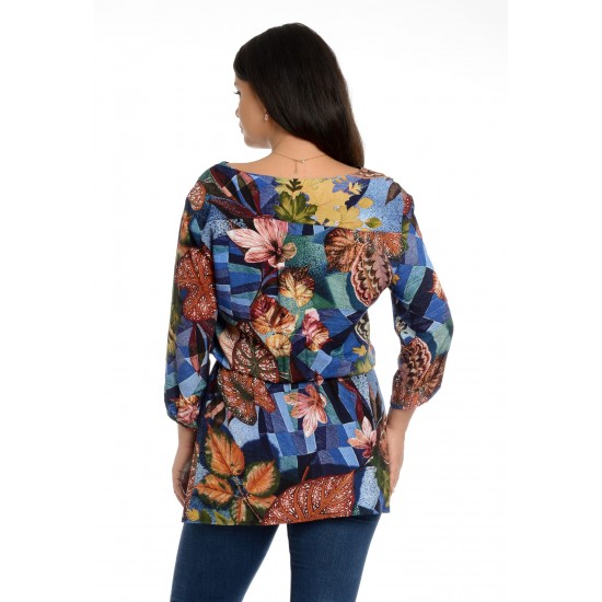 Tunica dama Multicolor cu Flori Tunica dama Multicolor cu Flori