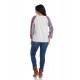 Bluza IE Dama Alba cu Maneci Imprimeu Bluza IE Dama Alba cu Maneci Imprimeu