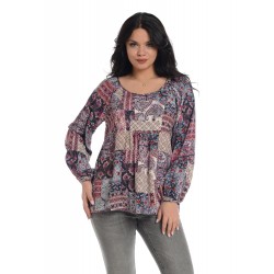 Bluza Dama Platca Mov cu Maneci Bufante