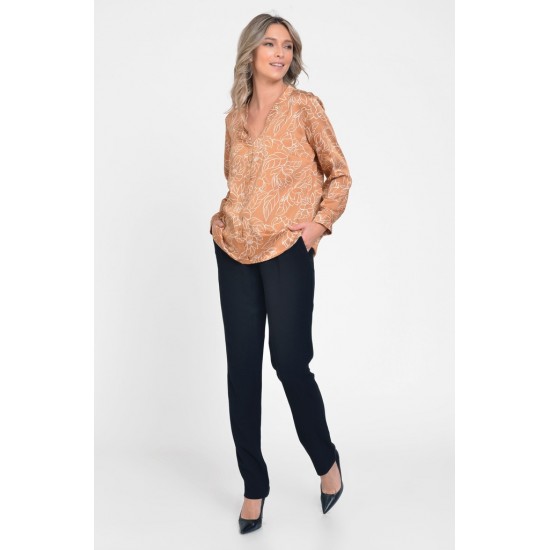 Camasa Dama, Bej, cu model floral Camasa Dama, Bej, cu model floral