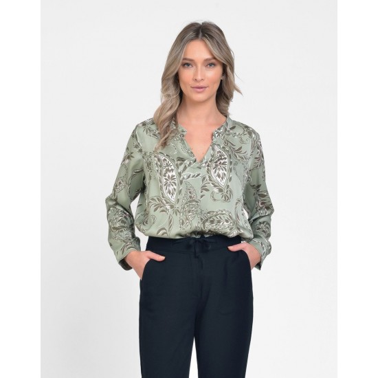 Camasa Dama Verde cu imprimeu floral Camasa Dama Verde cu imprimeu floral