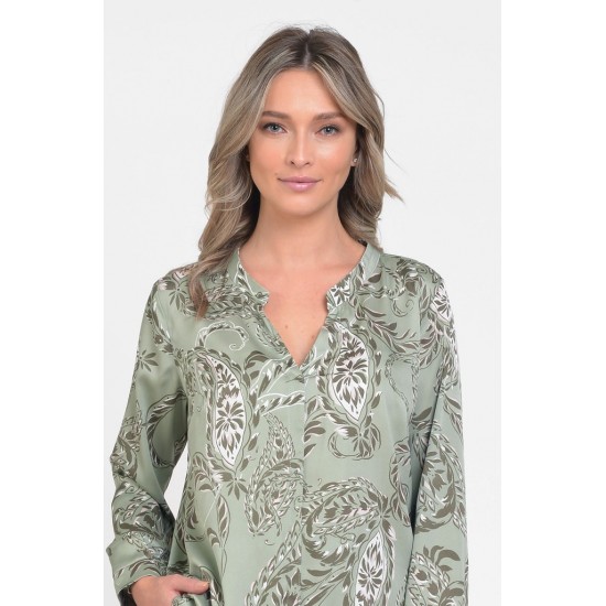 Camasa Dama Verde cu imprimeu floral Camasa Dama Verde cu imprimeu floral