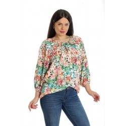 Bluza Dama, Ampla, Multicolora cu model Floral