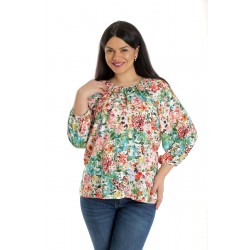 Bluza Dama, Ampla, Multicolora cu model Floral