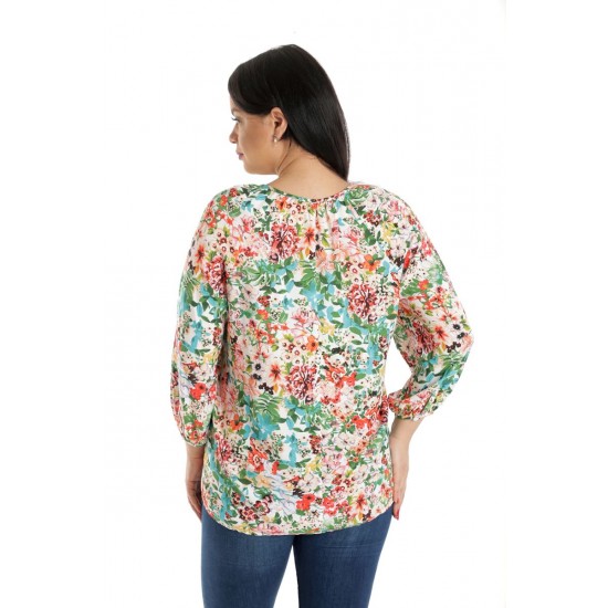 Bluza Dama, Ampla, Multicolora cu model Floral