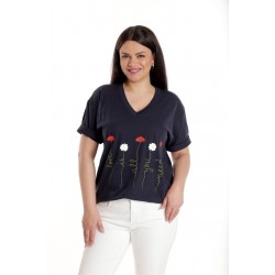 Bluza Dama, Bleumarin cu Pictura Murala II