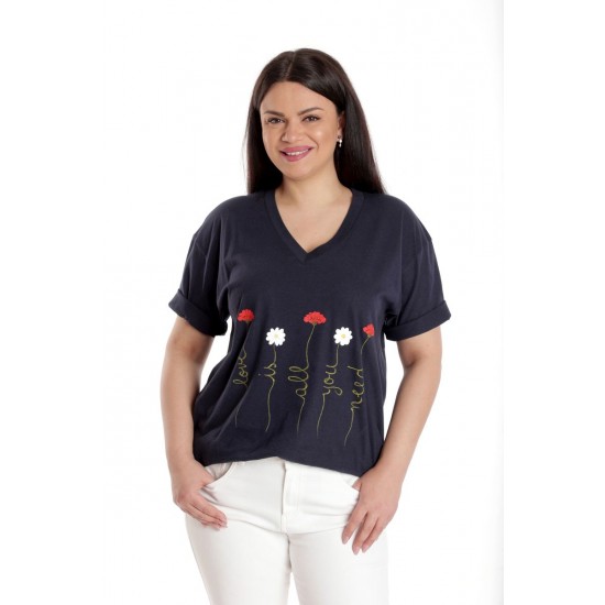 Bluza Dama, Bleumarin cu Pictura Murala II