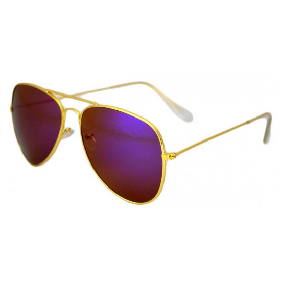 Ochelari de soare Aviator Albastru reflexii - Auriu