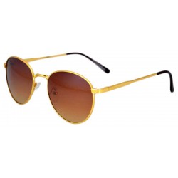 Ochelari de soare model Aviator, Maro - Auriu