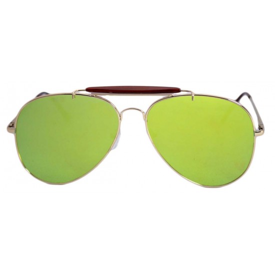 Ochelari de soare Aviator Outdoorsman Verde deschis reflexii - Auriu