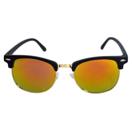Ochelari de soare Clubmaster Retro II Portocaliu cu reflexii - Auriu