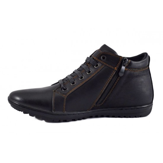 Pantofi Sport tip Ghete Barbatesti negri piele Inalti ShoeNS