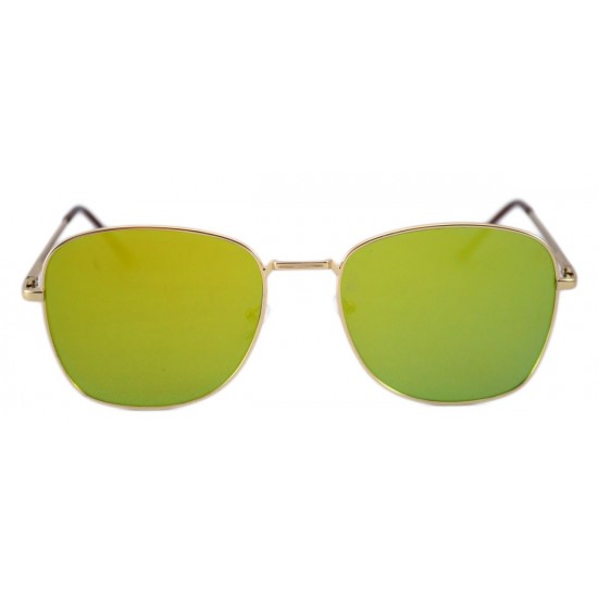 Ochelari de soare Aviator Oglinda Verde deschis cu reflexii - Auriu