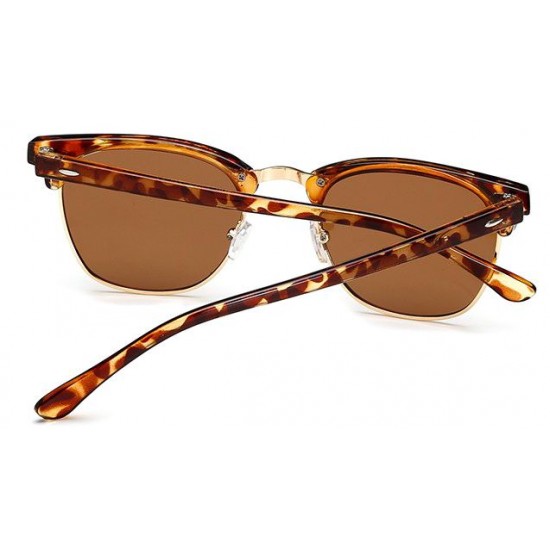 Ochelari de soare Clubmaster Retro Maro - Maro animal print