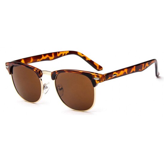 Ochelari de soare Clubmaster Retro Maro - Maro animal print