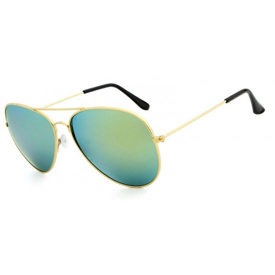 Ochelari de soare Aviator Verde cu reflexii cu Auriu, Polarizati