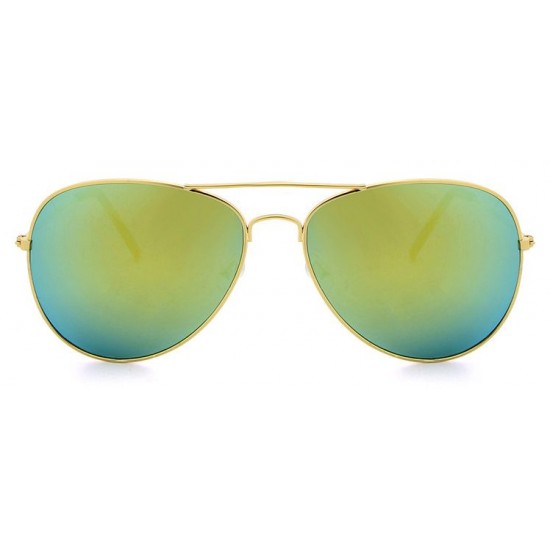 Ochelari de soare Aviator Verde cu reflexii cu Auriu, Polarizati