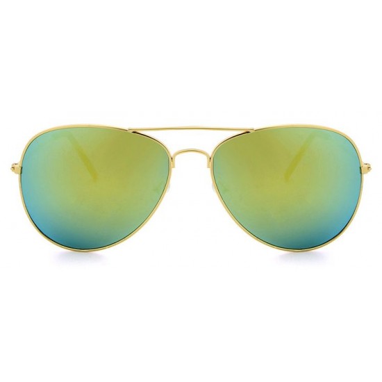 Ochelari de soare Aviator Verde cu reflexii cu Auriu, Polarizati