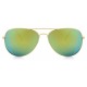 Ochelari de soare Aviator Verde cu reflexii cu Auriu, Polarizati