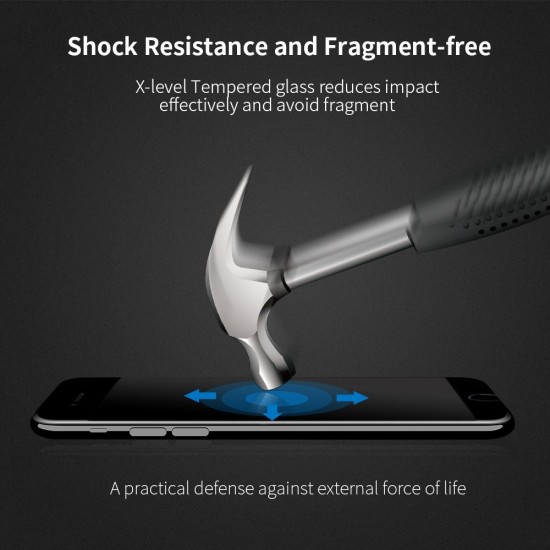 Folie de protectie compatibila cu iPhone 7 PLUS din Sticla Securizata, 3D Acoperire 100% 0,2mm Geam Balistic - Neagra