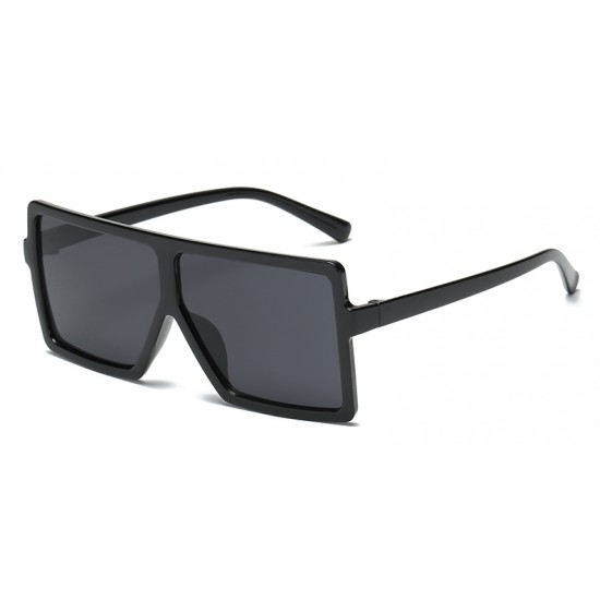 Ochelari de soare Rectangular Plat Supradimensionati Negru