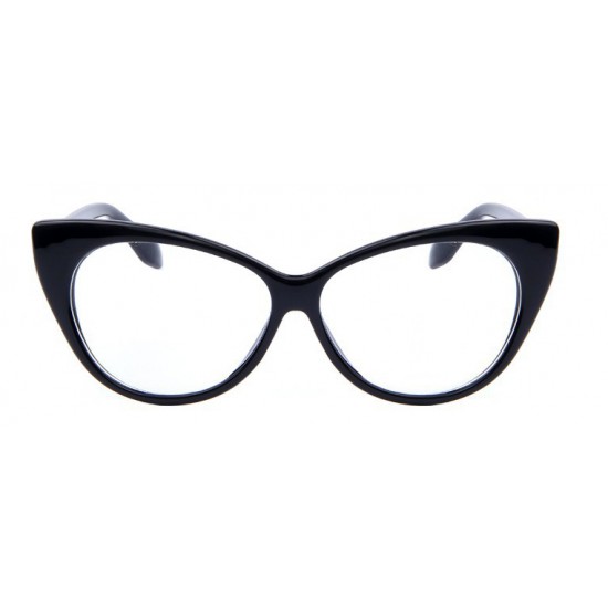 Ochelari tip rame cu lentile transparente Ochi de pisica Cat eye Negru